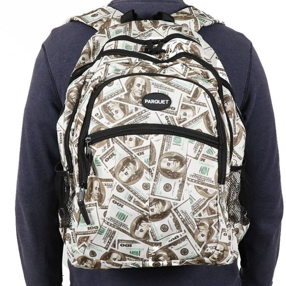 One Hundred Dollar Bill - Money Print Theme - Benjamin - Backpack- NWT